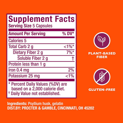 Metamucil Psyllium Husk Fiber Capsules 3-in-1 Supplement