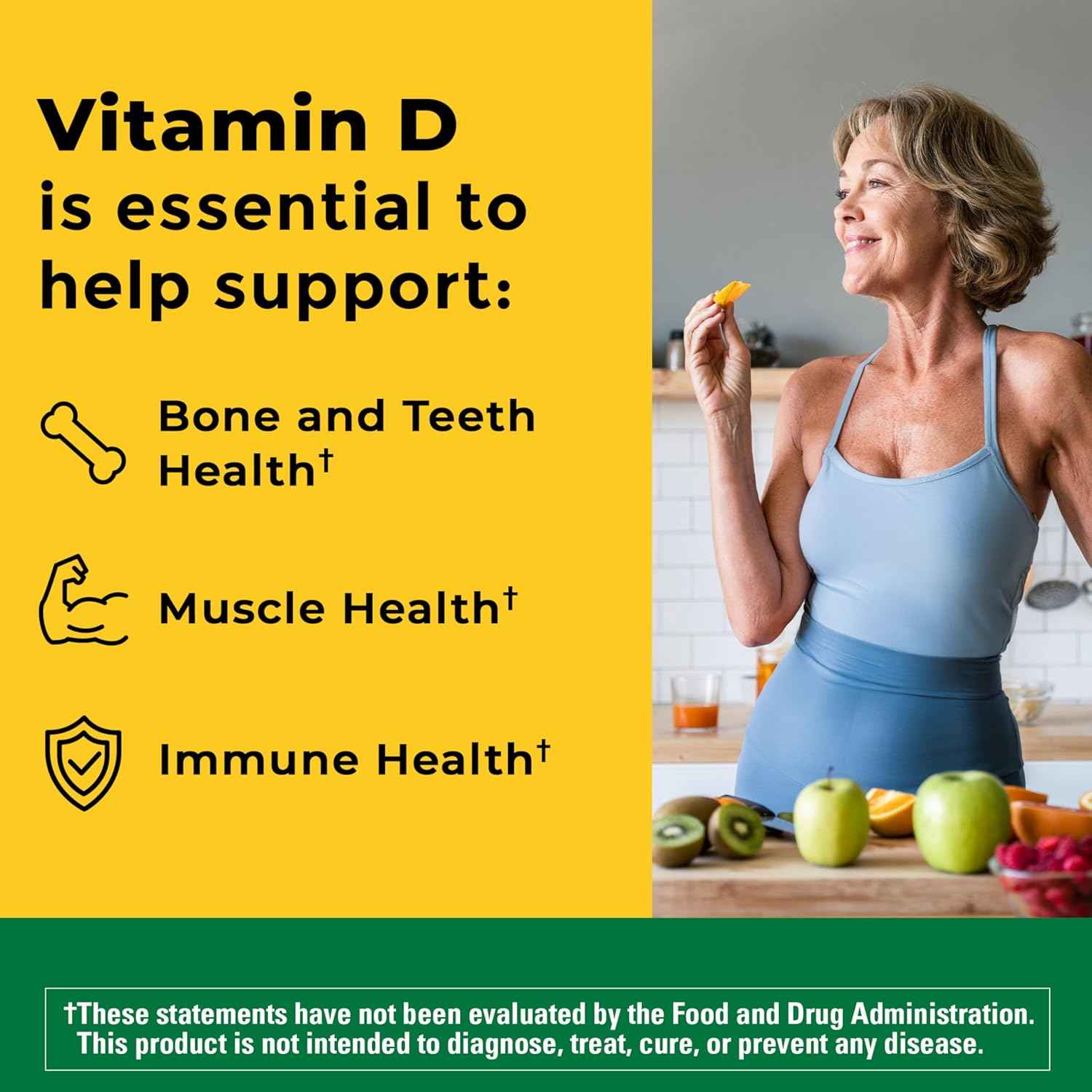 Nature Made Vitamin D3 1000 IU Supplement, 300 Softgels