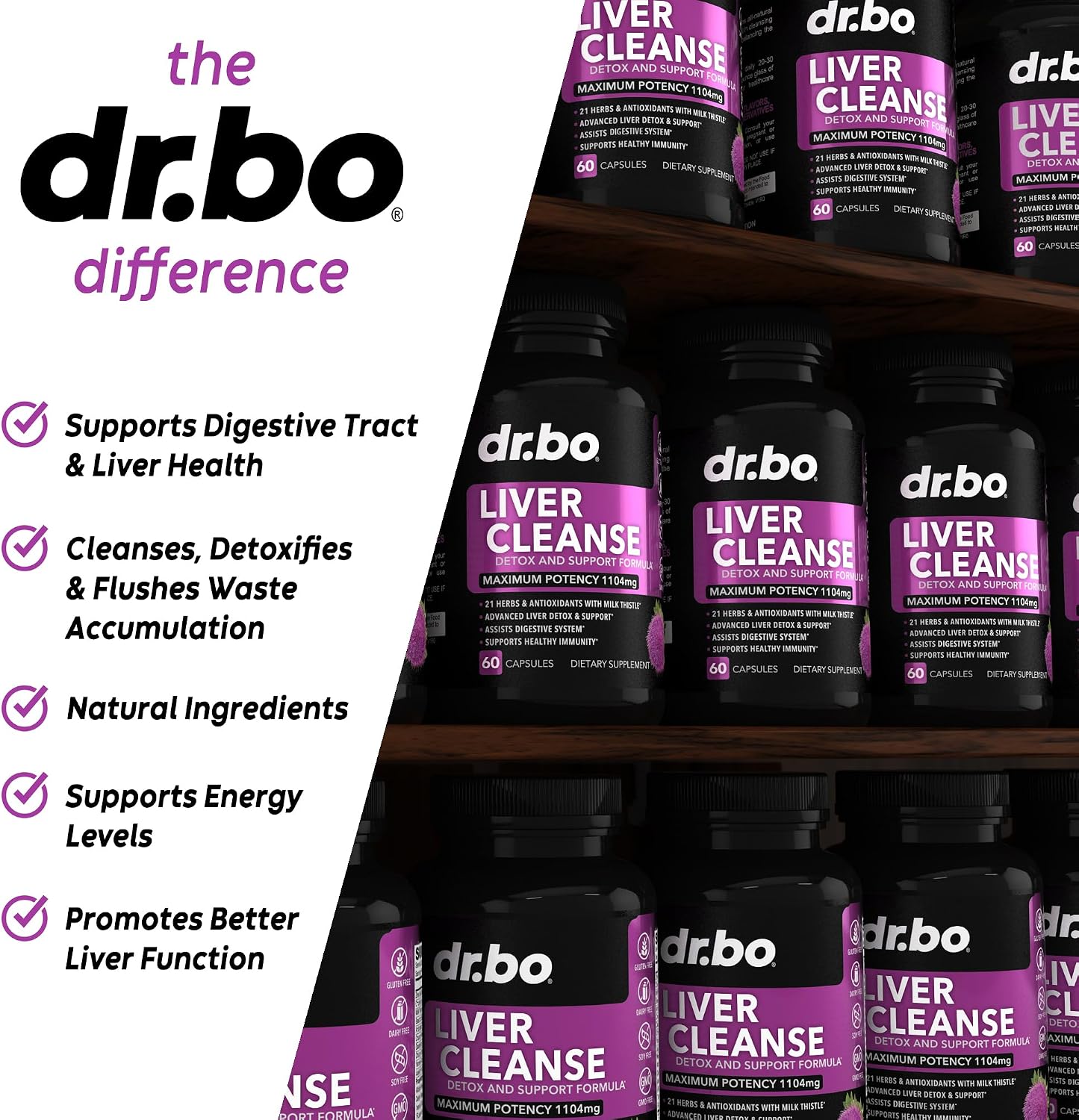 DR. BO Milk Thistle Liver Cleanse Detox Support Capsules