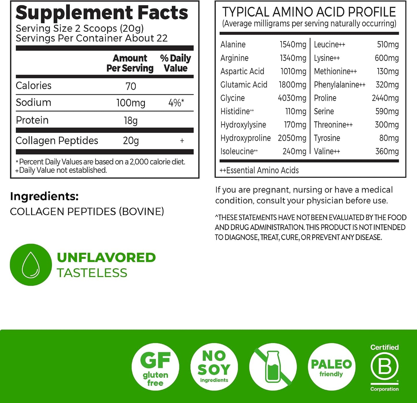 Orgain Hydrolyzed Collagen Peptides Dietary Supplement Powder