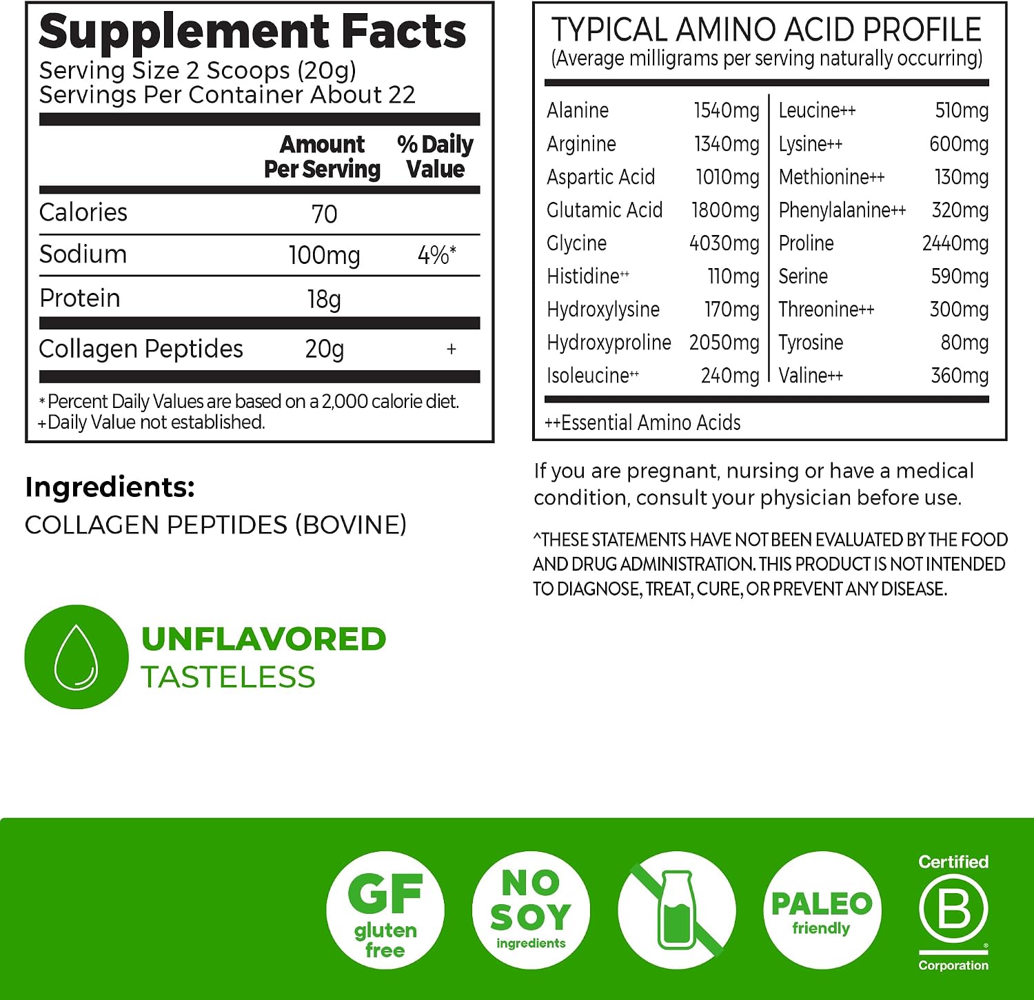 Orgain Hydrolyzed Collagen Peptides Dietary Supplement Powder