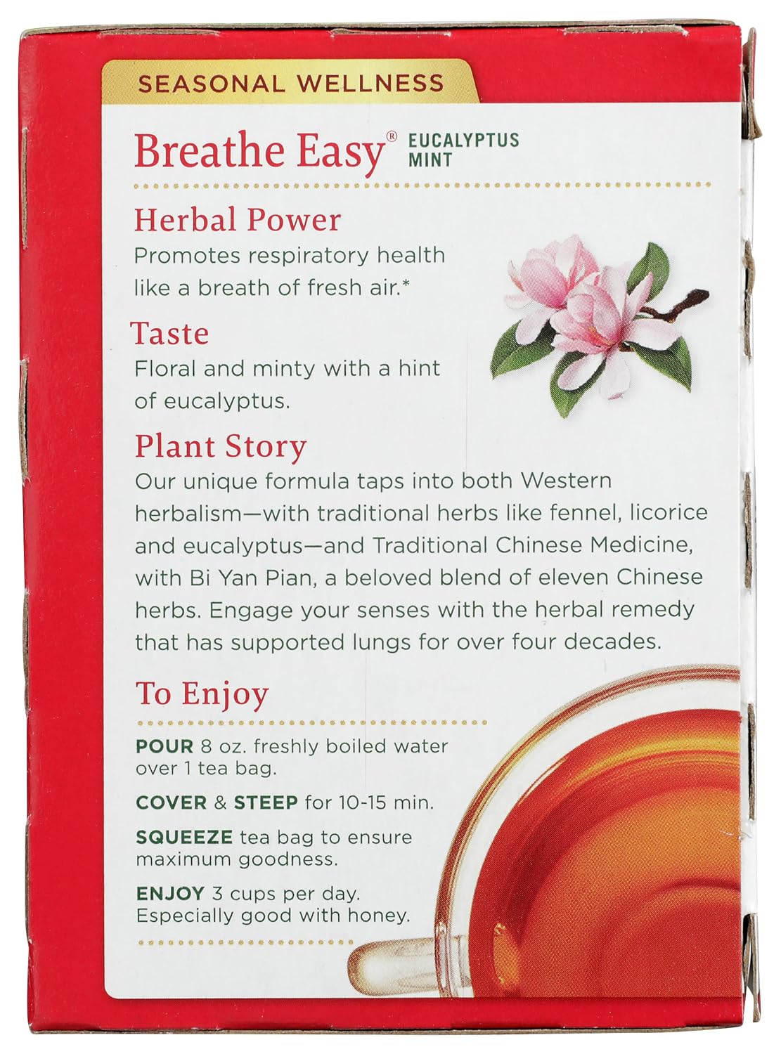 Traditional Medicinals Breathe Easy Respiratory Support Herbal Tea Bags