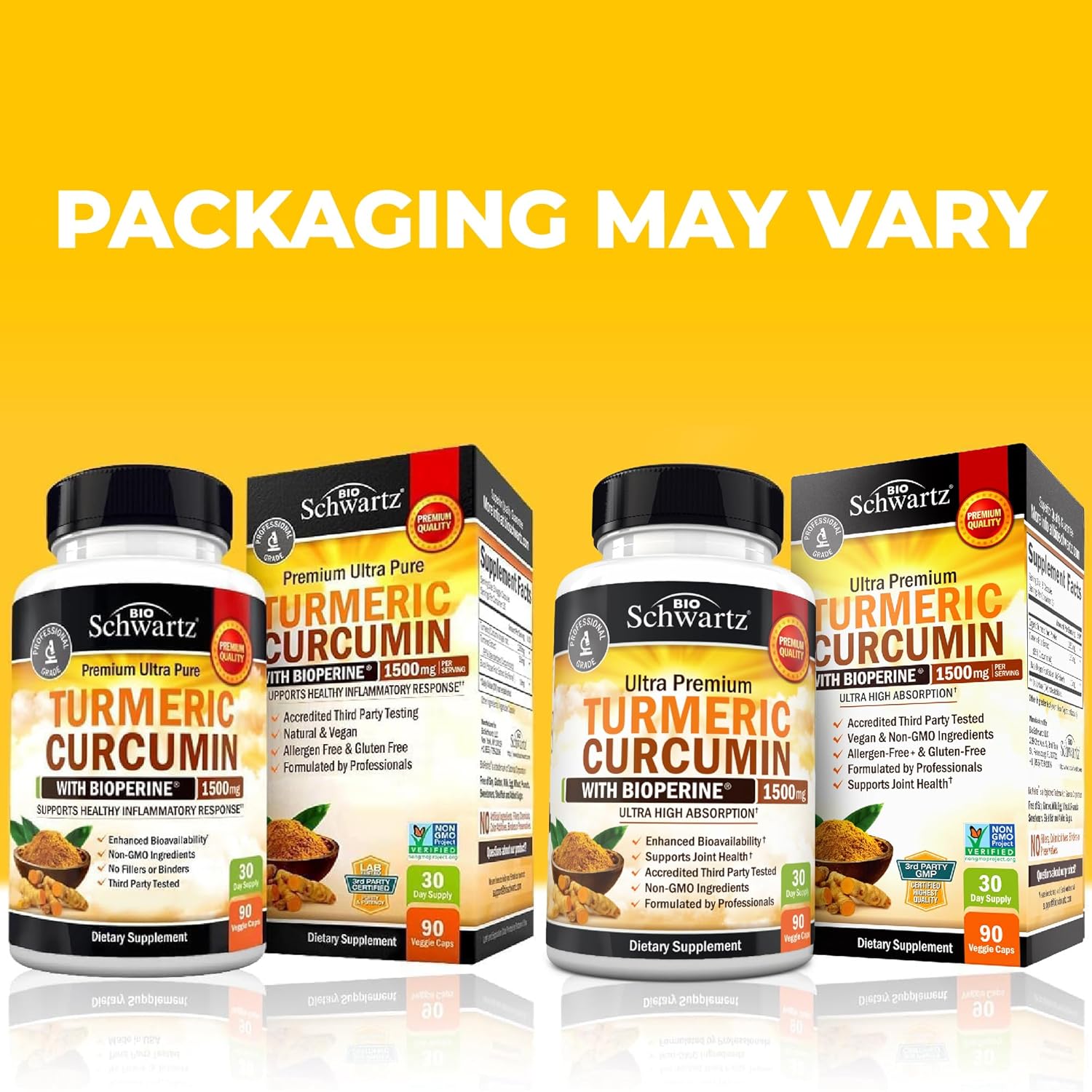 BioSchwartz Turmeric Curcumin 1500mg with Black Pepper Extract 90 Count
