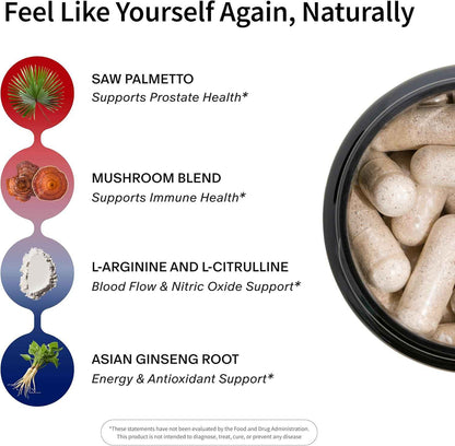 Snap Supplements Nitric Oxide Booster + Prostate Health Supplements for Men 60 + 90 Capsules