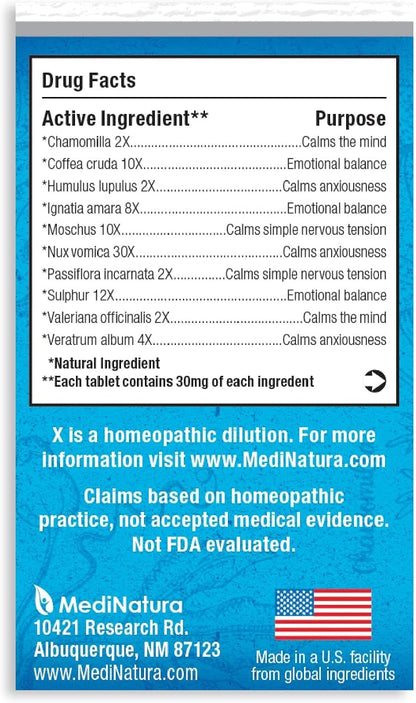 MediNatura WellMind Calming Stress Mood Support Tablets 100 Count