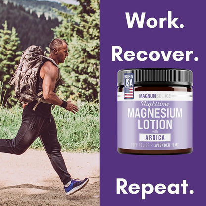 Magnum Solace Nighttime Magnesium Lotion with Arnica for Muscles Joints Skin-Friendly