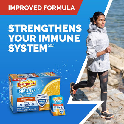 Emergen-C Immune+ Triple Action Immune Support Dietary Supplement Powder Packets