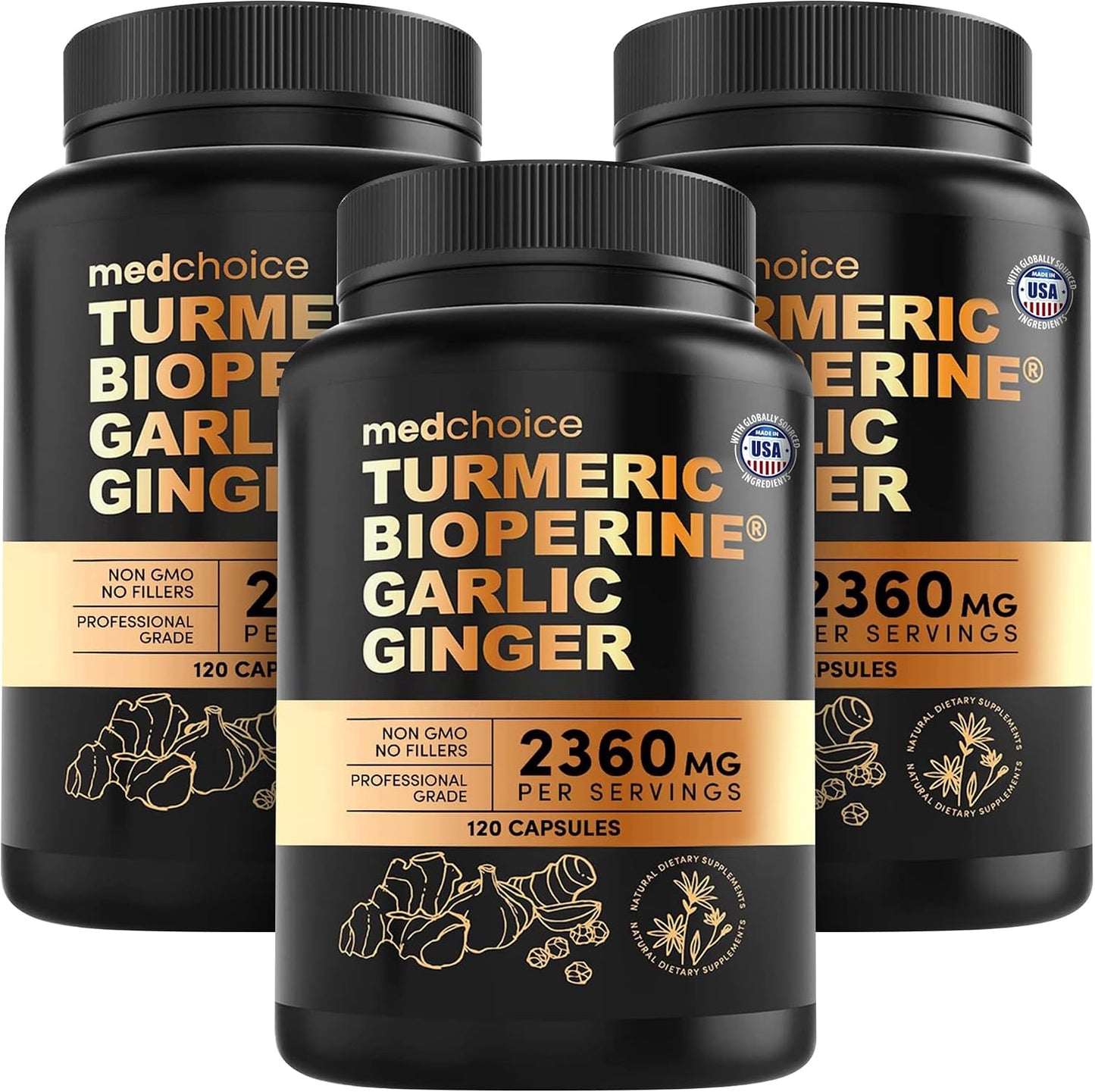 MedChoice 4-in-1 Turmeric Joint Support Supplement 2360mg 120ct