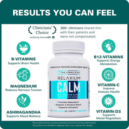 Relaxium Calm Stress Mood Support Supplement Capsules 60 Count