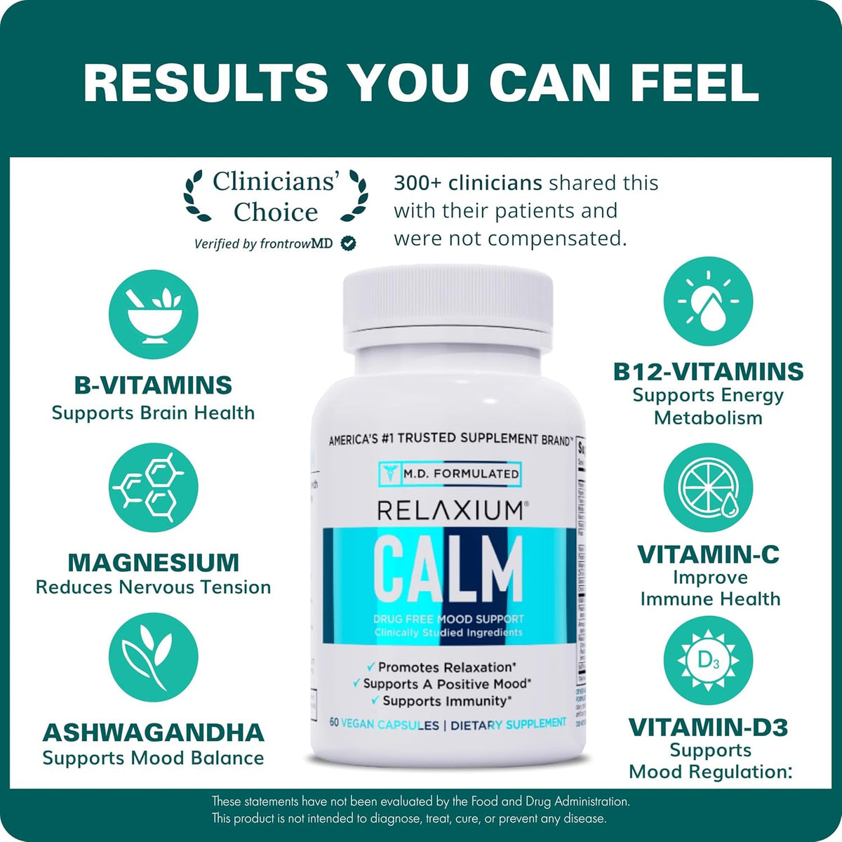 Relaxium Calm Ashwagandha 5-HTP Stress Mood Support Capsules