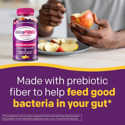 MiraFIBER Prebiotic Fiber Gummies 8g Mixed Fruit Flavor 72 Count