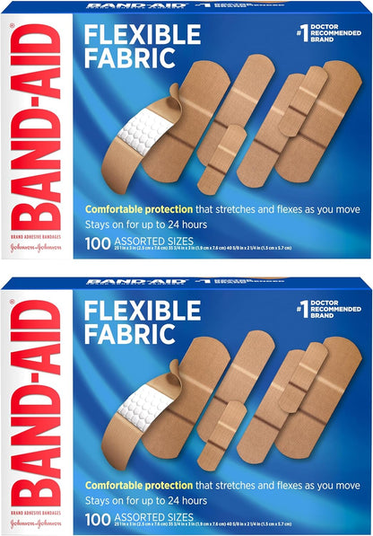BAND-AID Flexible Fabric Adhesive Bandages All One Size 100 Count