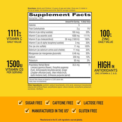 Airborne Immune Support Effervescent Tablets Zesty Orange 30 Count