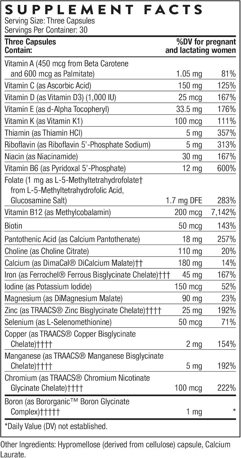 THORNE Basic Prenatal Dietary Supplement Capsules