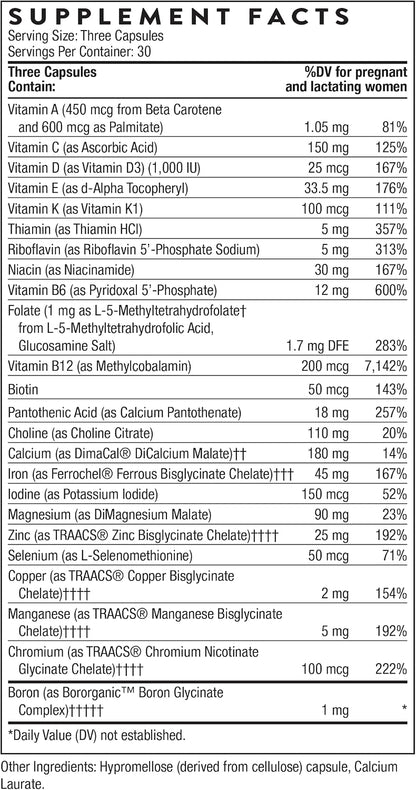 THORNE Basic Prenatal Dietary Supplement Capsules