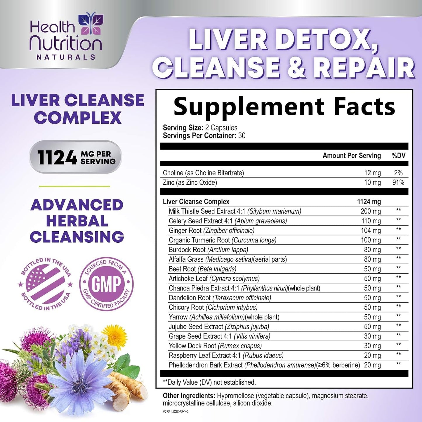 Health Nutrition Naturals Milk Thistle Liver Detox Support Capsules