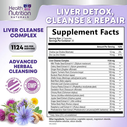Health Nutrition Naturals Milk Thistle Liver Detox Support Capsules