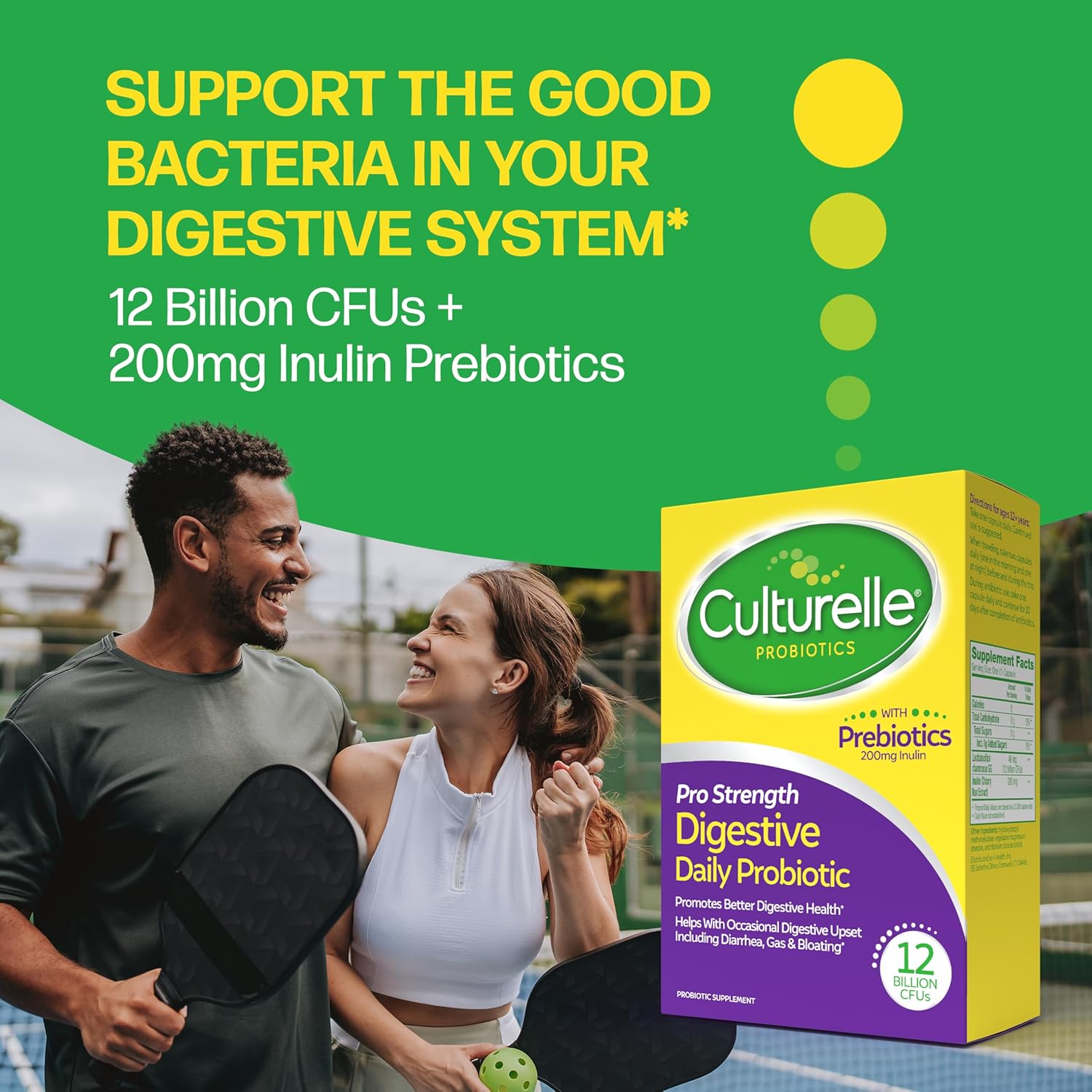 Culturelle Pro Strength Daily Probiotics Digestive Health 12 Billion CFUs 60 Count