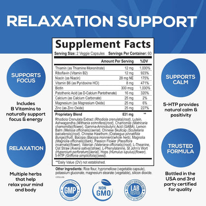 Nature's Nutrition Ashwagandha GABA Stress Mood Support Capsules