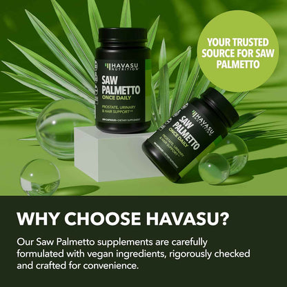 Havasu Nutrition Saw Palmetto Men's Prostate Health Supplement 500mg 100 Count