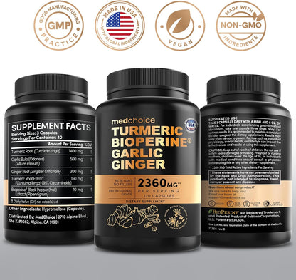 MedChoice 4-in-1 Turmeric Joint Support Supplement 2360mg 120ct