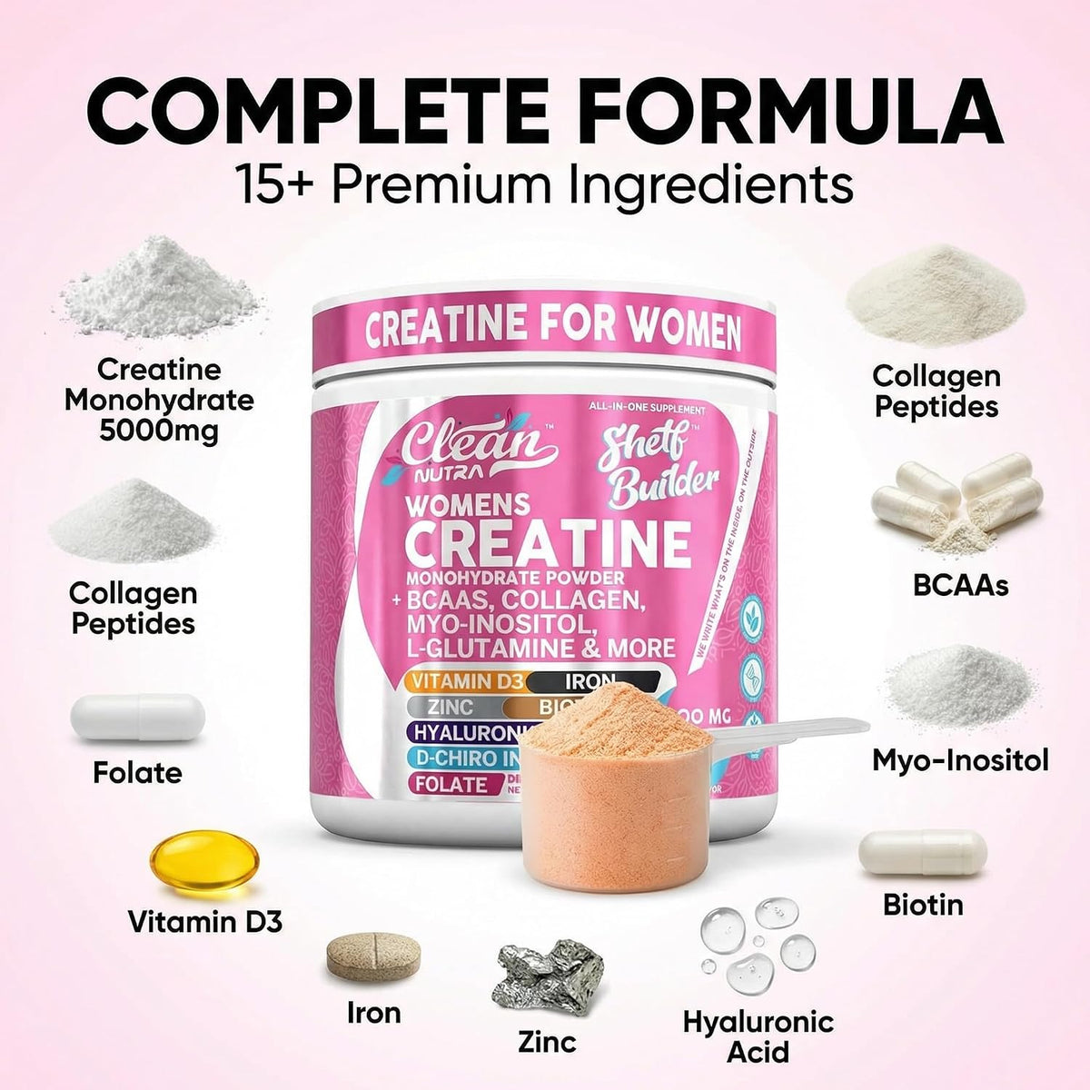 Creatine Monohydrate and BCAA Powder for Women