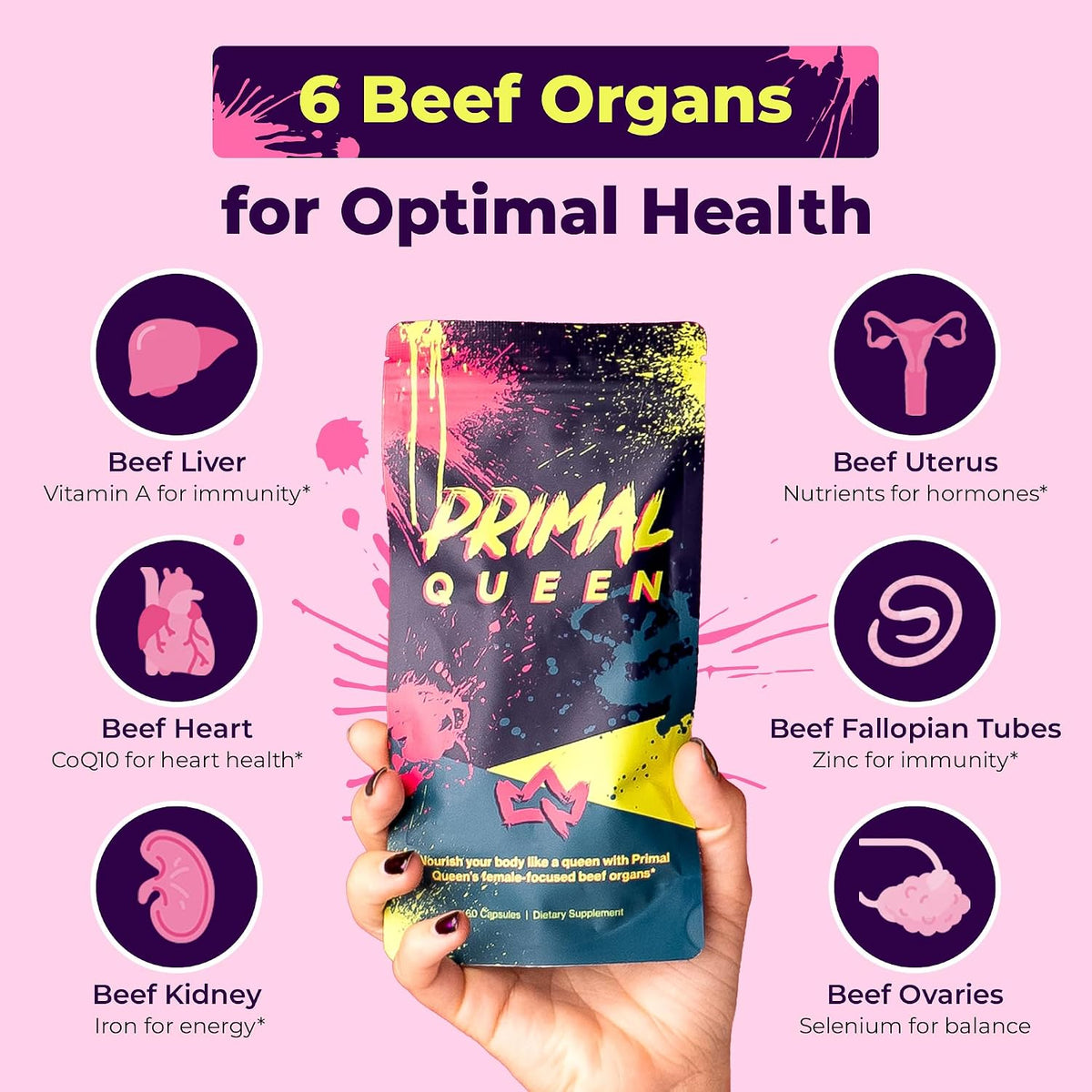 Primal Queen Grass Fed Beef Organ Supplement for Women