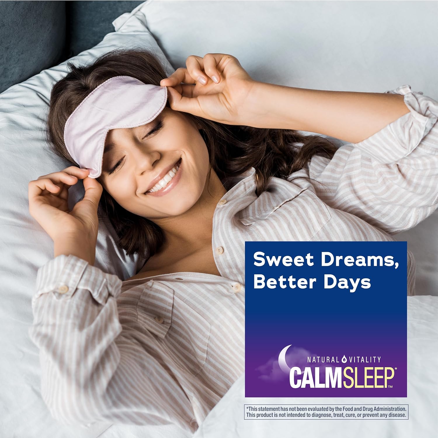 Natural Vitality Calm Sleep Ashwagandha Melatonin Stress Mood Support Capsules