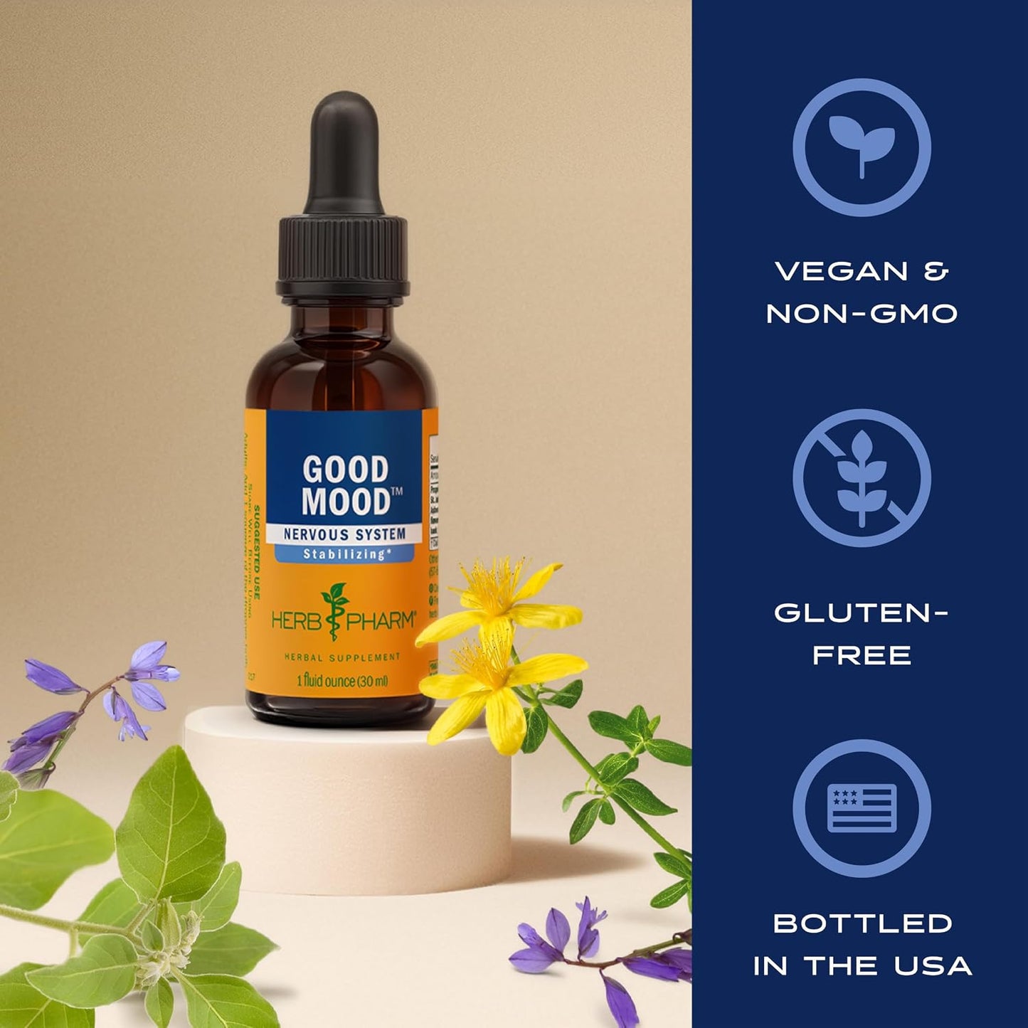 Herb Pharm Good Mood Support Herbal Supplement Liquid Extract