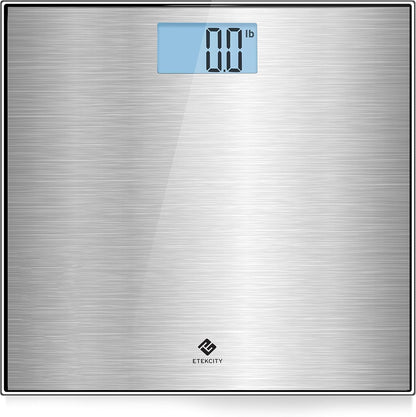Etekcity Digital Body Weight Bathroom Scale 400 lb Capacity 6mm Tempered Glass Blue LCD Display