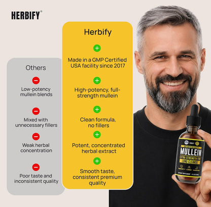 HERBIFY Mullein Leaf Extract Respiratory Support Liquid Drops