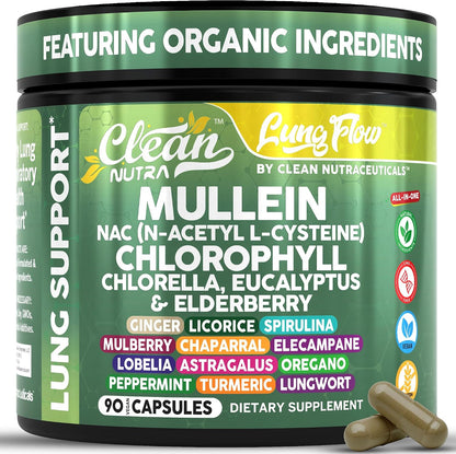 Clean Nutraceuticals Mullein Leaf Respiratory Support Capsules