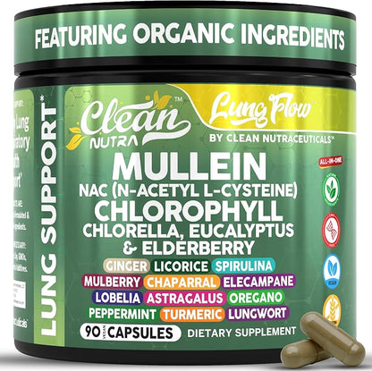 Clean Nutraceuticals Mullein Leaf Respiratory Support Capsules