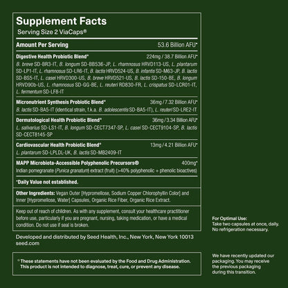 Seed DS-01 Daily Synbiotic Prebiotic Probiotic Supplement 60ct