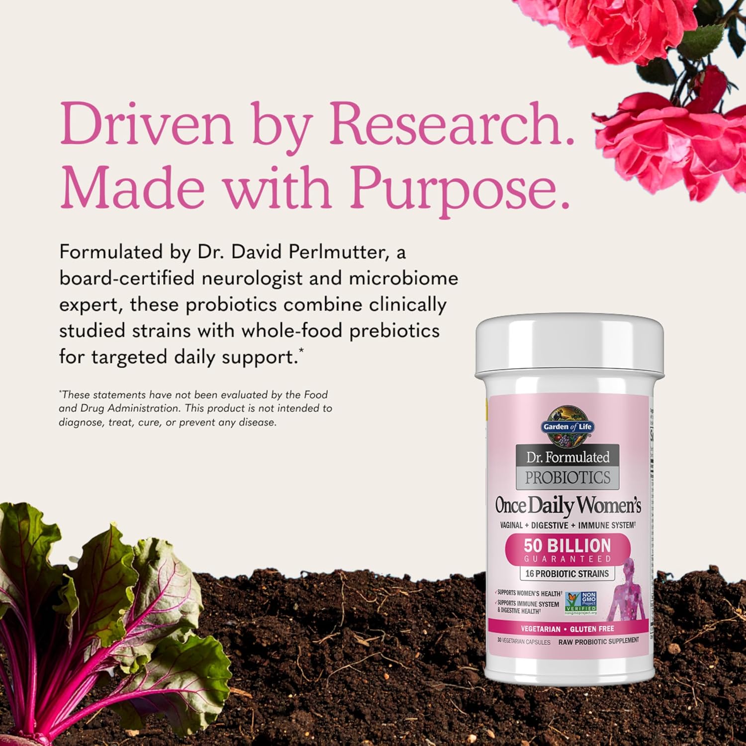 Garden of Life Dr. Formulated Once Daily Women's Probiotics 50 Billion CFU 30 Count