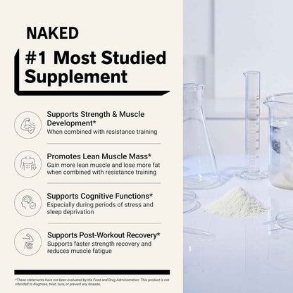 NAKED Pure Micronized Creatine Monohydrate Powder NSF Certified