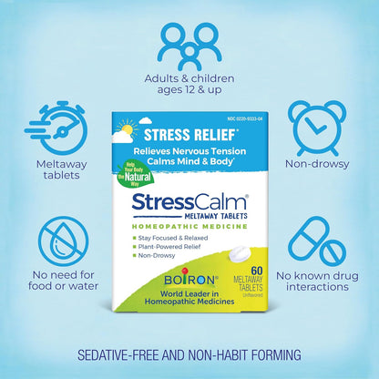 Boiron StressCalm Stress Mood Support Meltaway Tablets
