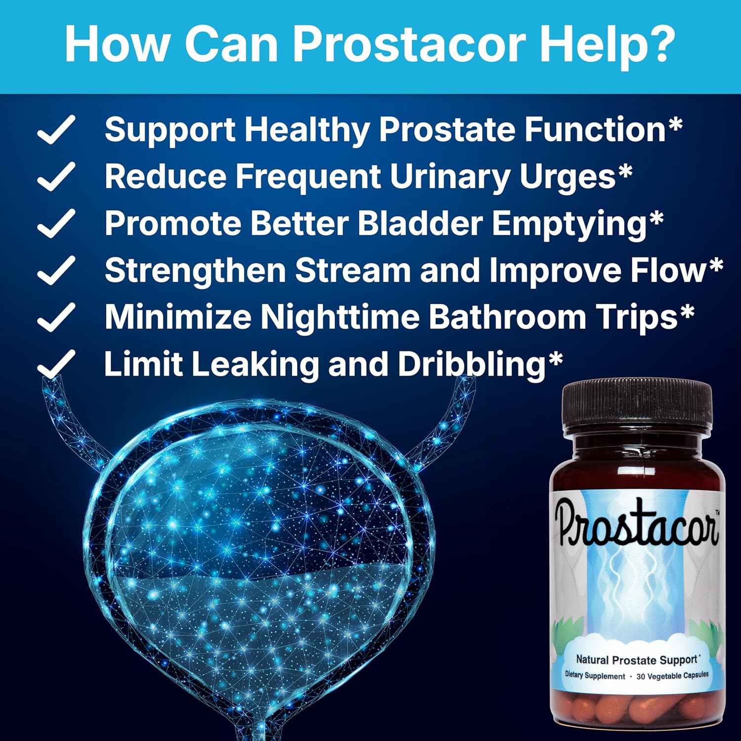 Prostacor Natural Prostate Support Supplement for Men 30-Day Supply