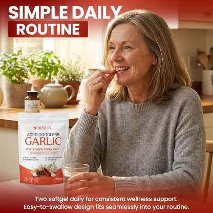 Resilia Odorless Aged Garlic Extract 600mg Softgels 60 Count