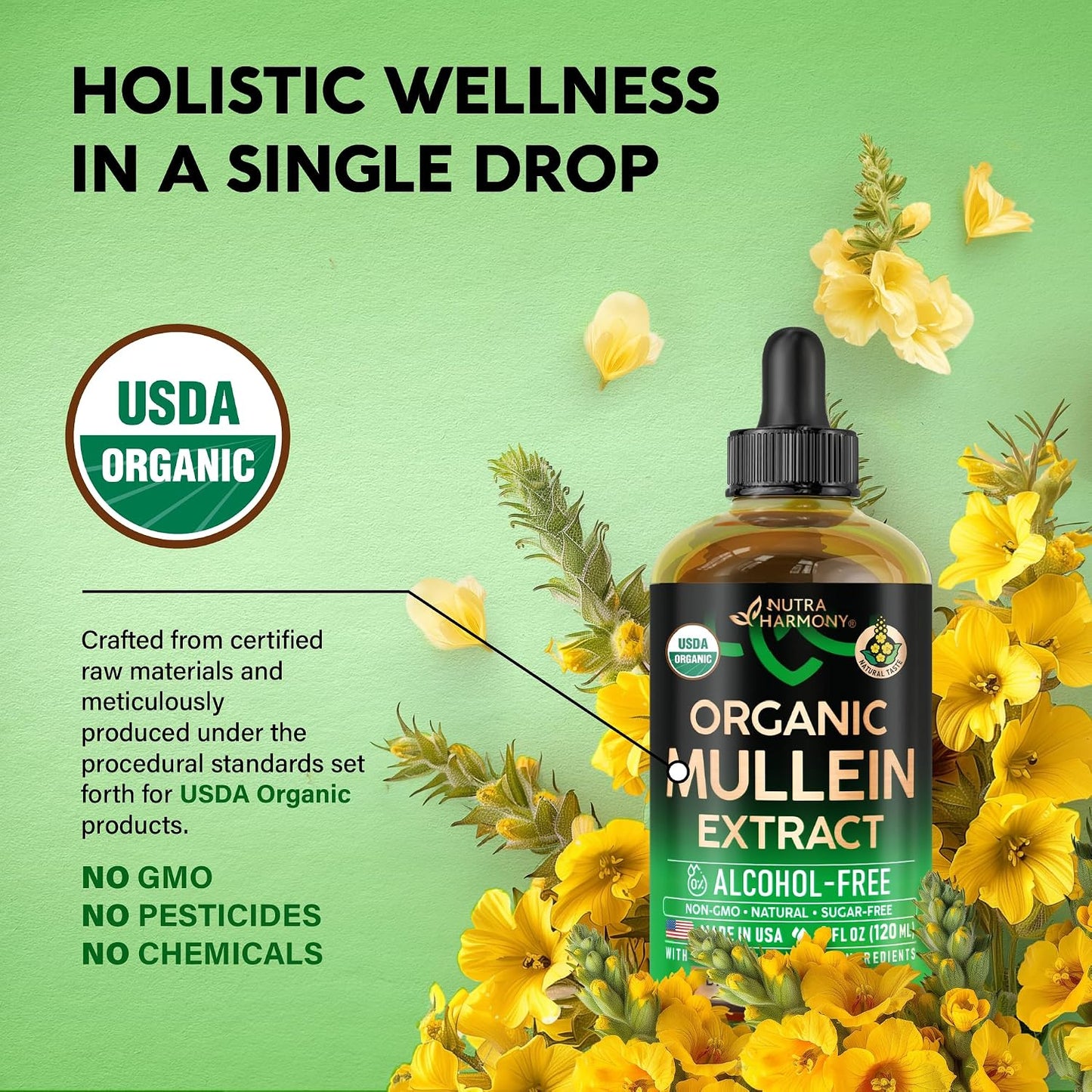 NUTRAHARMONY Mullein Leaf Respiratory Support Liquid