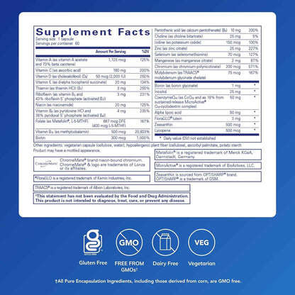 Pure Encapsulations O.N.E. Multivitamin Once Daily With Metafolin CoQ10 Lutein