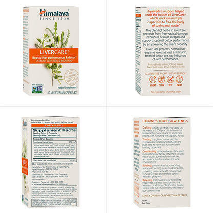 Himalaya LiverCare Liver Support Detox Cleanse Formula Capsules