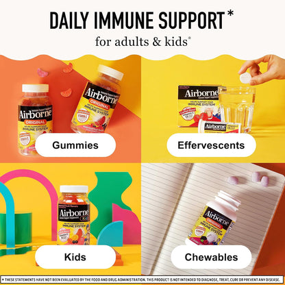 Airborne Elderberry Zinc Vitamin C Gummies Adults Immune Support 50 Count