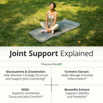 Vimerson Health Glucosamine Chondroitin MSM Joint Support Supplement 90 Capsules