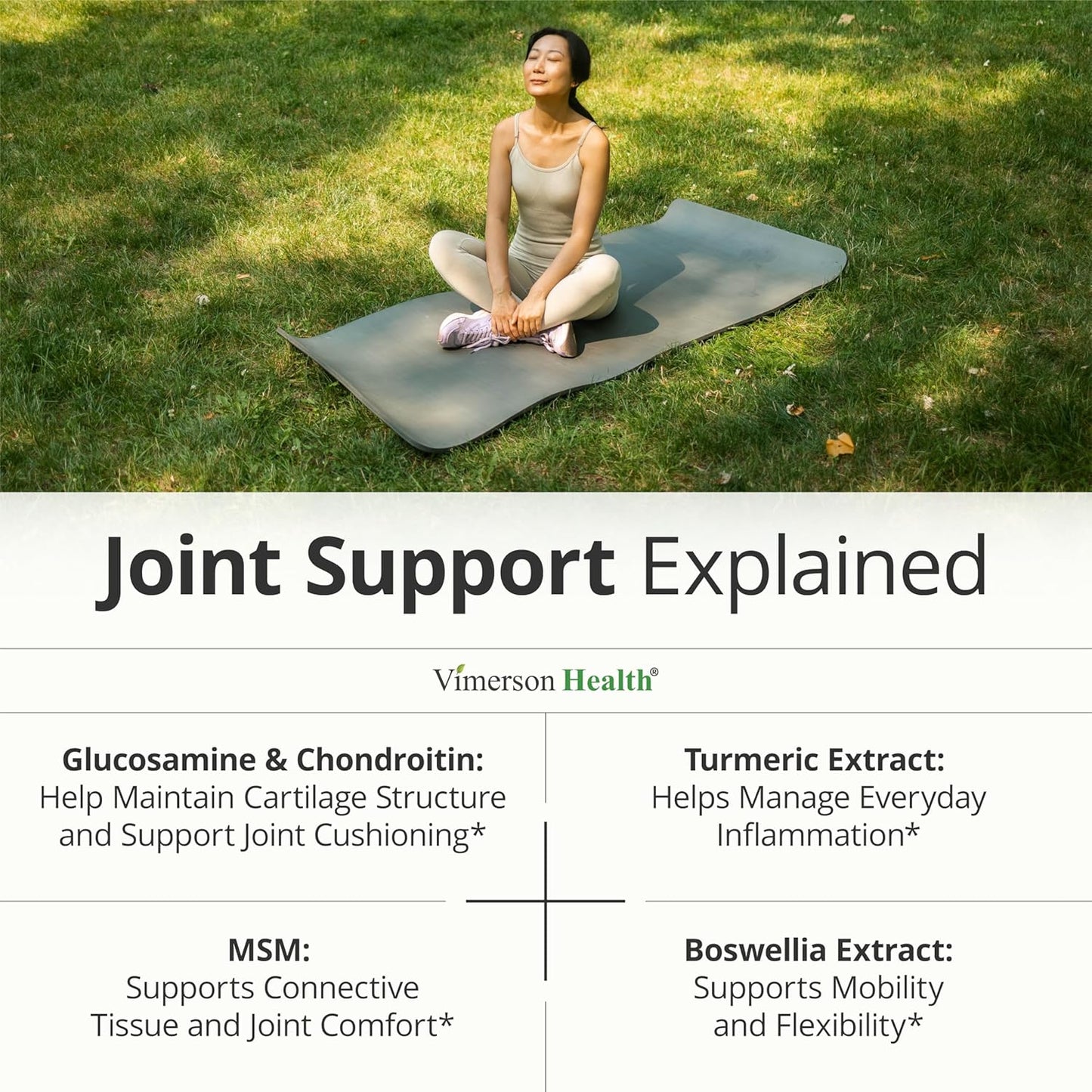 Vimerson Health Glucosamine Chondroitin MSM Joint Support Supplement 90 Count