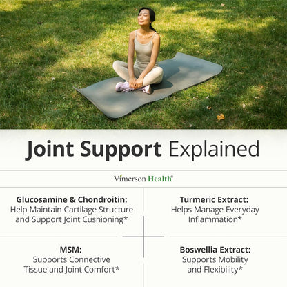 Vimerson Health Glucosamine Chondroitin MSM Joint Support Supplement 90 Count