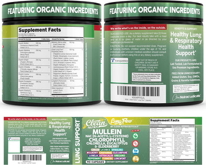 Clean Nutraceuticals Mullein Leaf Respiratory Support Capsules