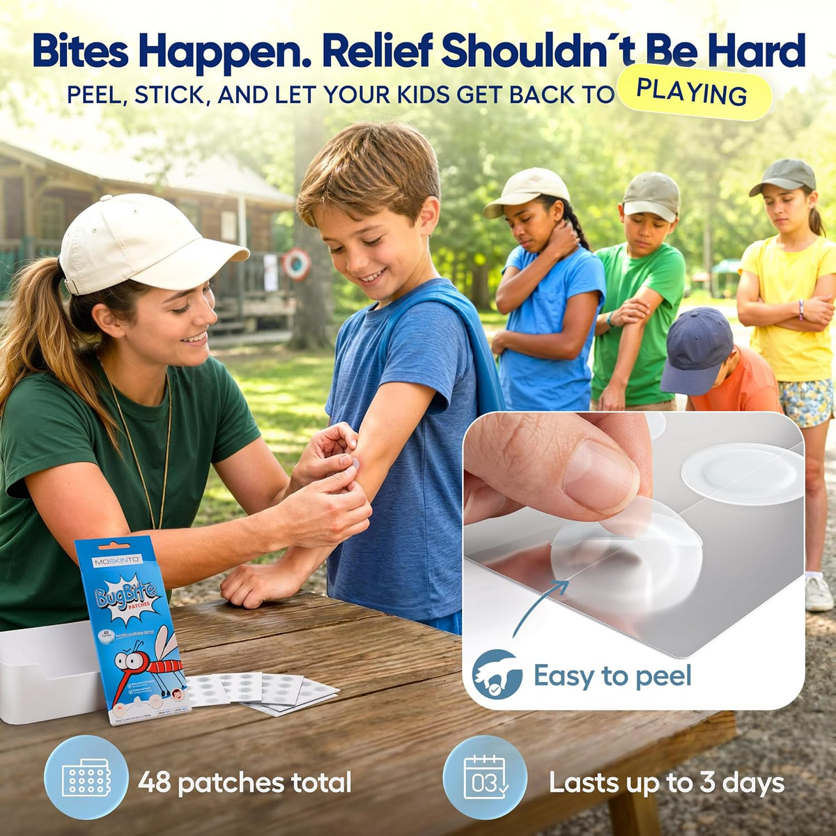 Moskinto Bug Bite Itch Relief Hydrocolloid Patches 48 Count