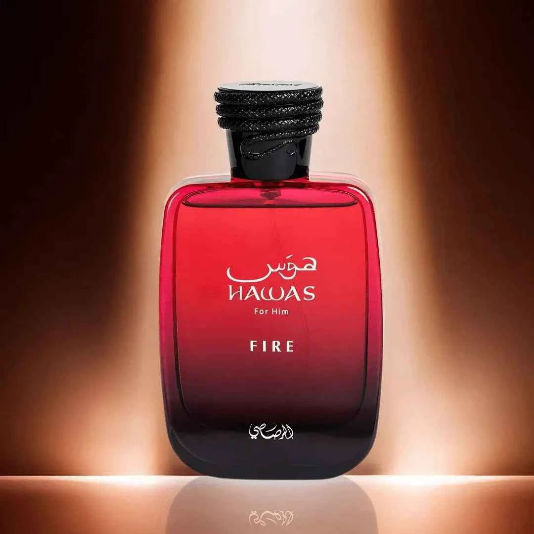 Rasasi Hawas Unisex Perfume Glass Bottle 100ml Black and Red Edition