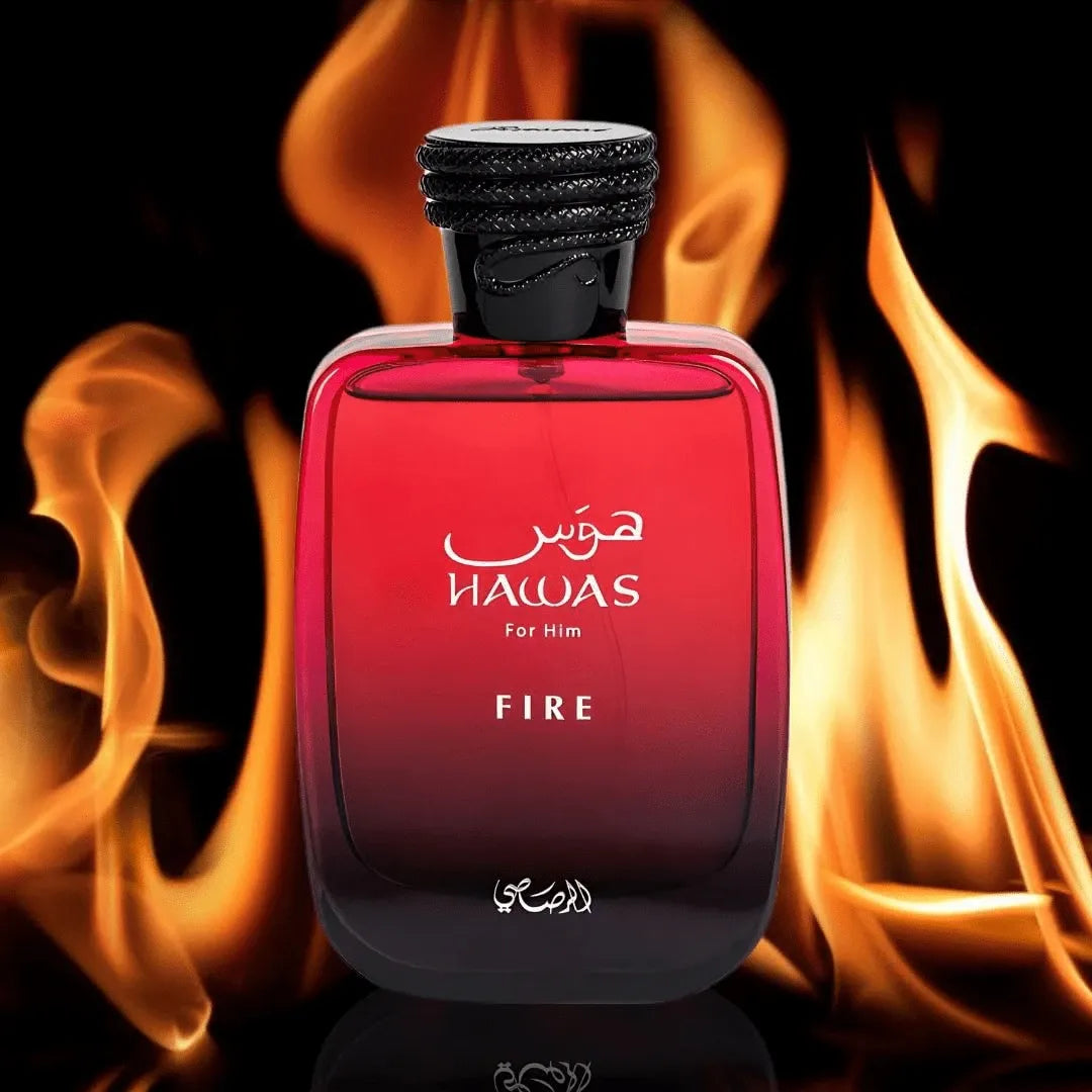 Rasasi Hawas Unisex Perfume Glass Bottle 100ml Black and Red Edition